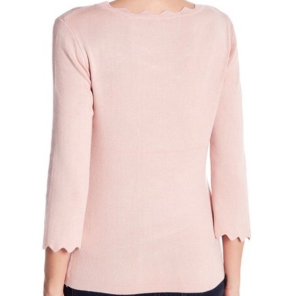 PHILOSOPHY Scalloped Hem Blush Pink Sweater Size Medium - Picture 2 of 7